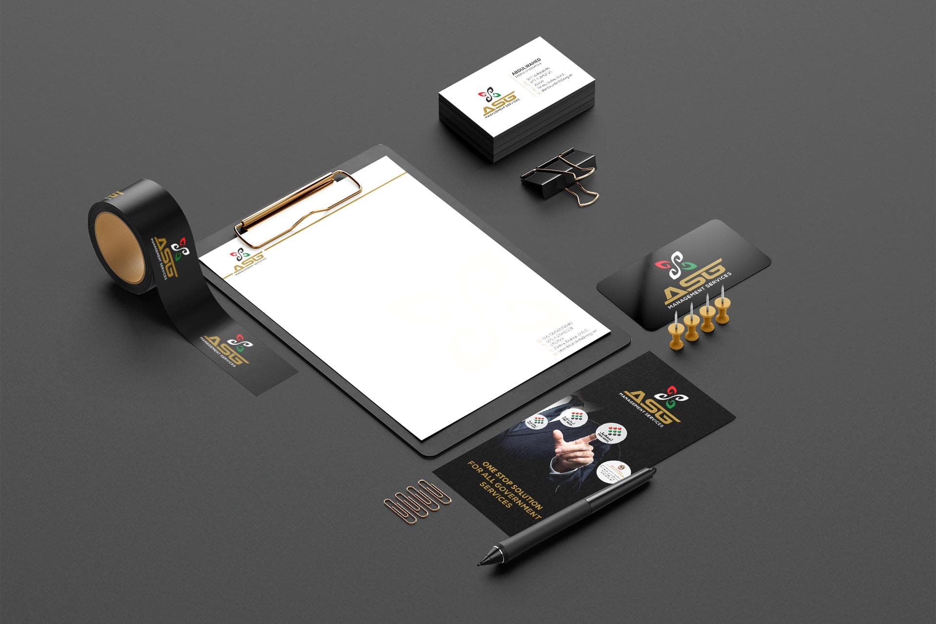 ASG management branding design in Dubai