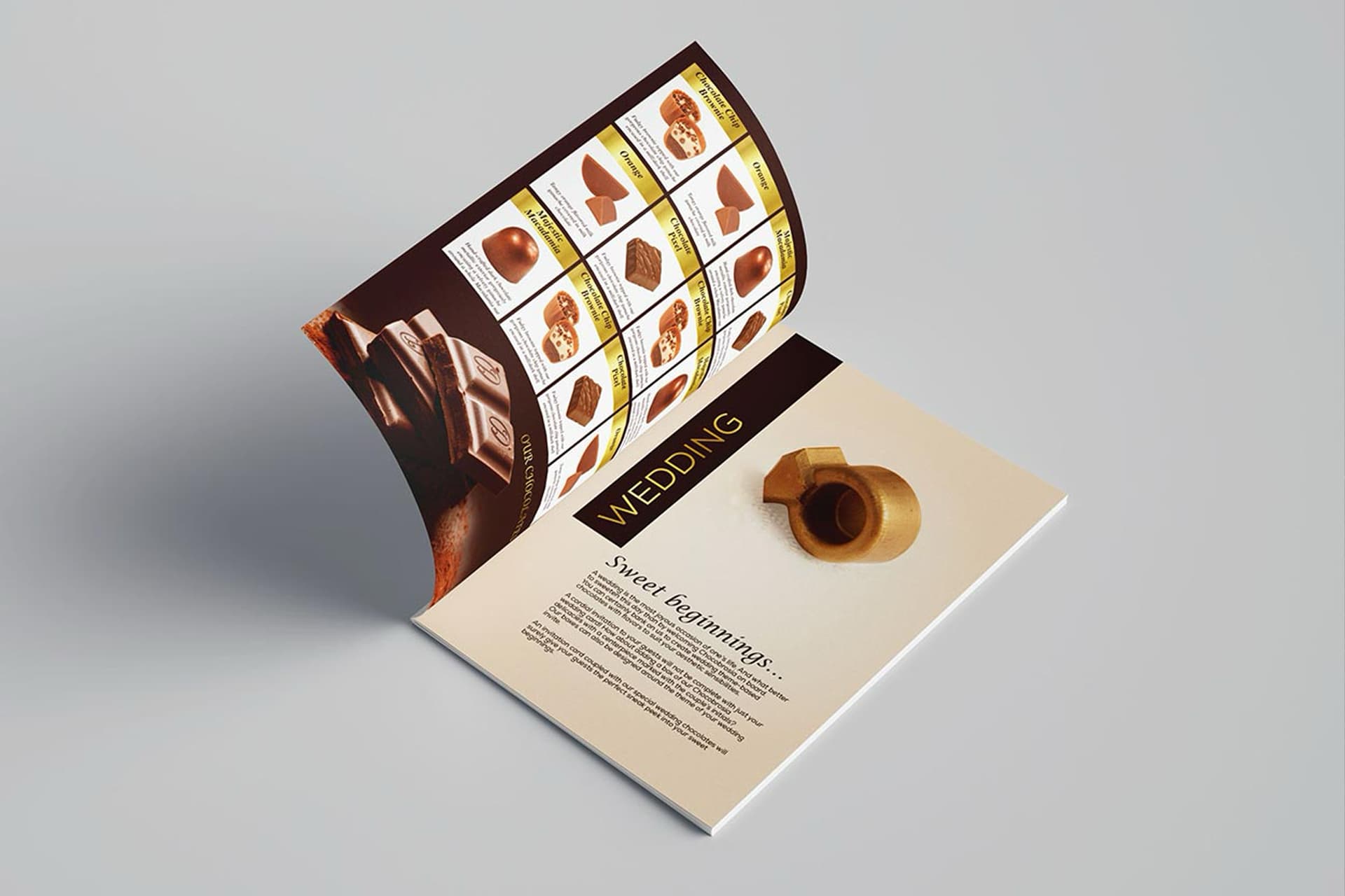 Chockobrosia confectionary catalogue page design Dubai