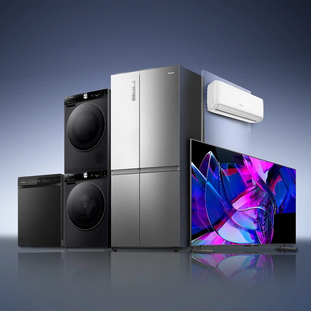 Television, refrigerator, washer, dishwasher and AC products stack design