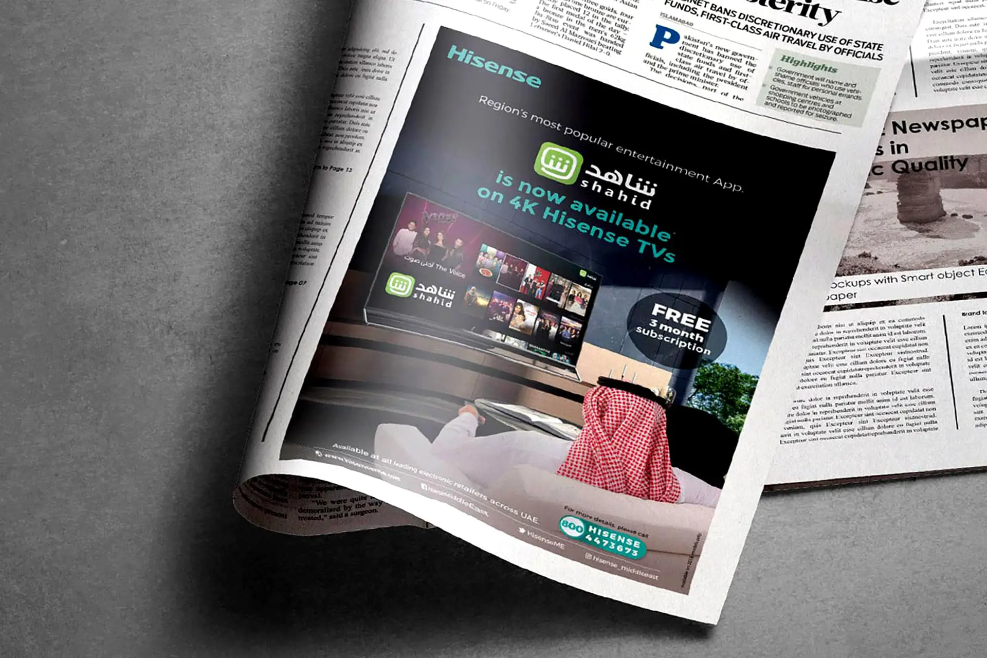 Television Newspaper advertisement Dubai