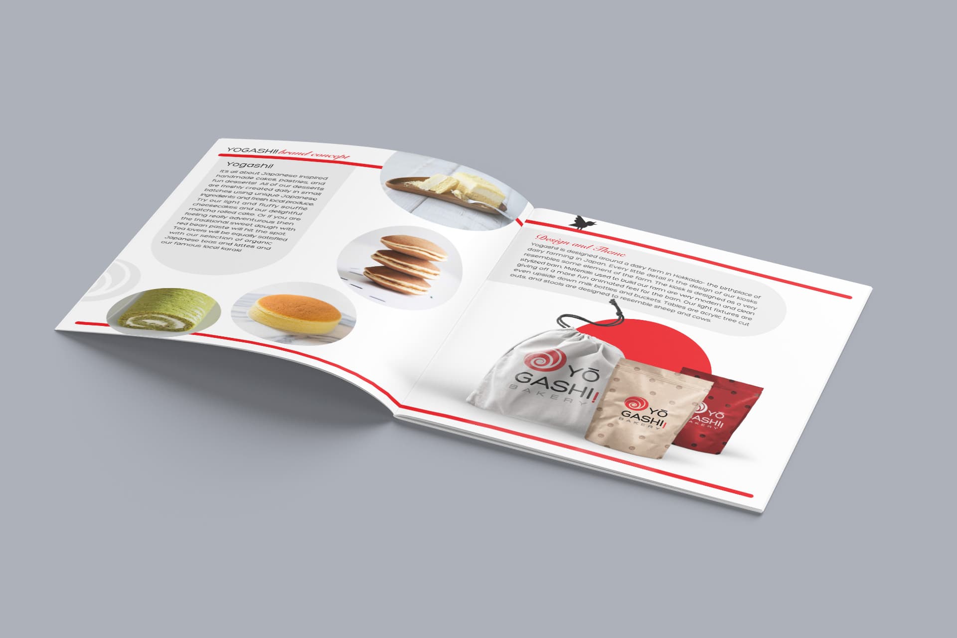 Yogashi bakery brochure design Dubai
